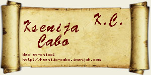 Ksenija Cabo vizit kartica
